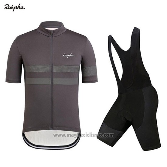 2019 Abbigliamento Ciclismo Rapha Spento Grigio Manica Corta e Salopette