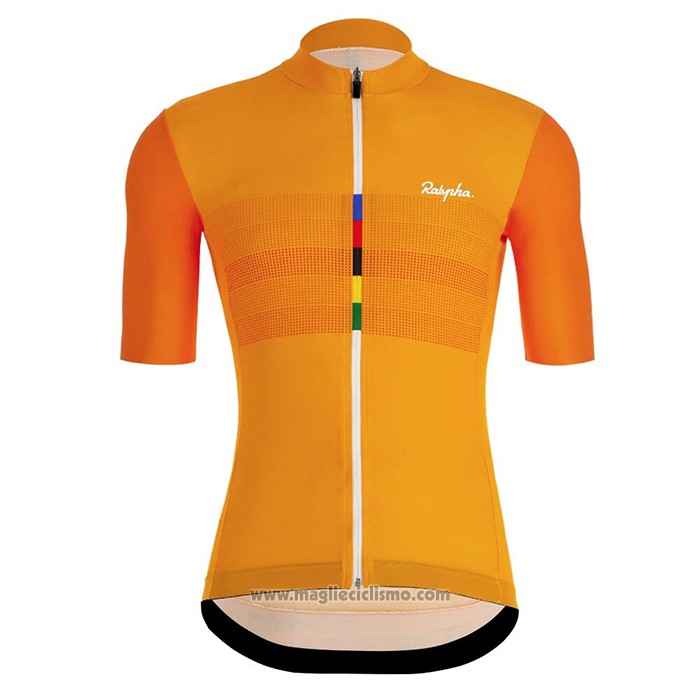 2020 Abbigliamento Ciclismo Rapha Arancione Manica Corta e Salopette