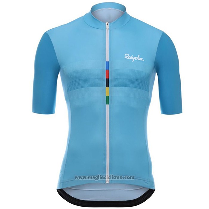 2020 Abbigliamento Ciclismo Rapha Azzurro Manica Corta e Salopette
