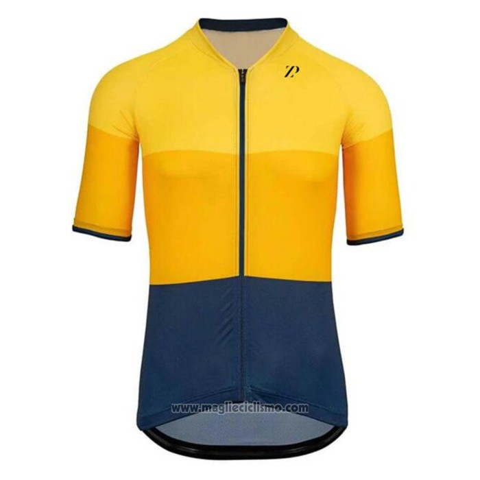 2020 Abbigliamento Ciclismo Rapha Giallo Blu Manica Corta e Salopette