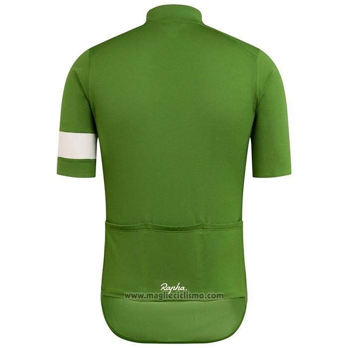 2021 Abbigliamento Ciclismo Rapha Verde Manica Corta e Salopette