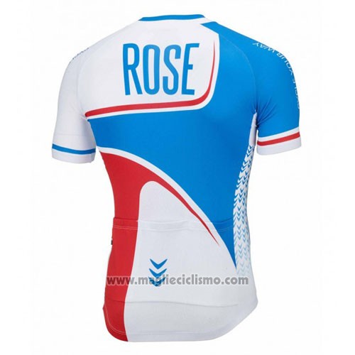 2016 Abbigliamento Ciclismo Rose Bianco e Blu Manica Corta e Salopette