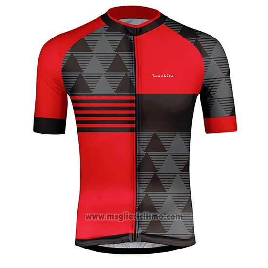2019 Abbigliamento Ciclismo Runchita Rosso Grigio Manica Corta e Salopette