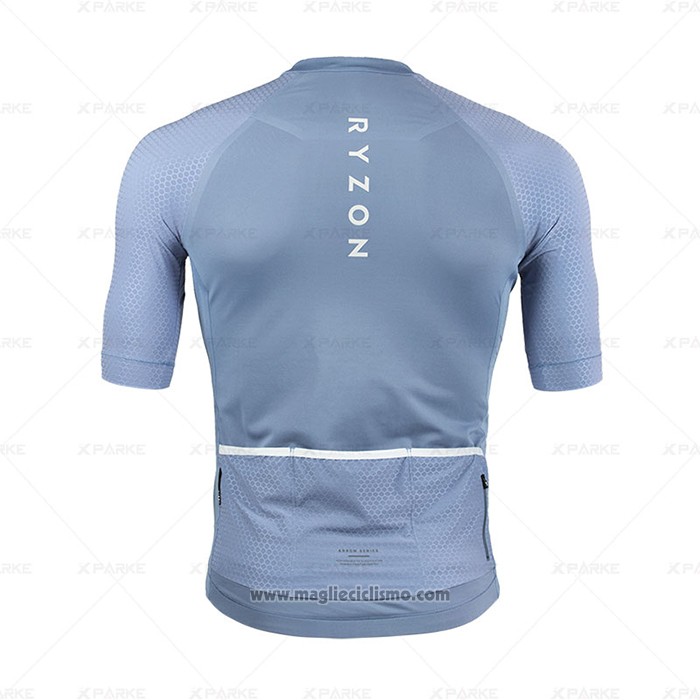 2020 Abbigliamento Ciclismo Ryzon Celeste Manica Corta e Salopette