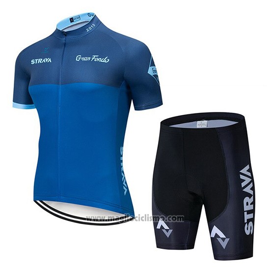 2019 Abbigliamento Ciclismo STRAVA Blu Manica Corta e Salopette