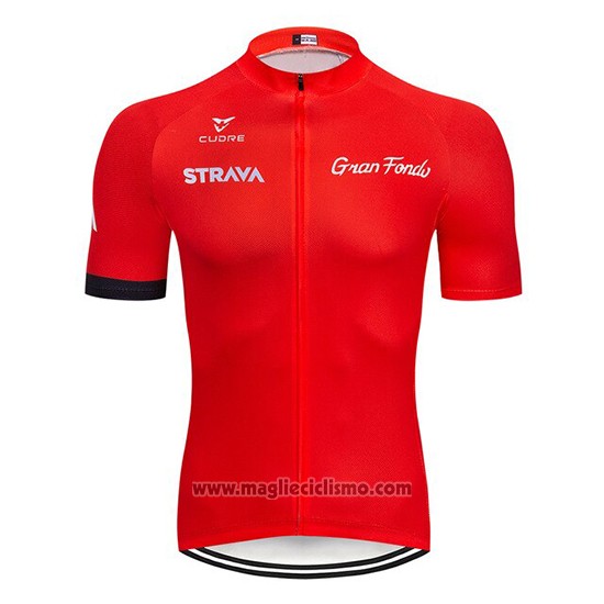 2019 Abbigliamento Ciclismo STRAVA Rosso Manica Corta e Salopette