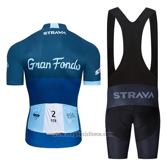 2019 Abbigliamento Ciclismo STRAVA Spento Blu Manica Corta e Salopette