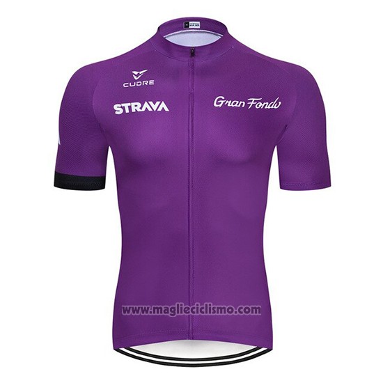 2019 Abbigliamento Ciclismo STRAVA Spento Viola Manica Corta e Salopette