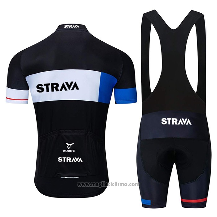 2020 Abbigliamento Ciclismo STRAVA Nero Manica Corta e Salopette