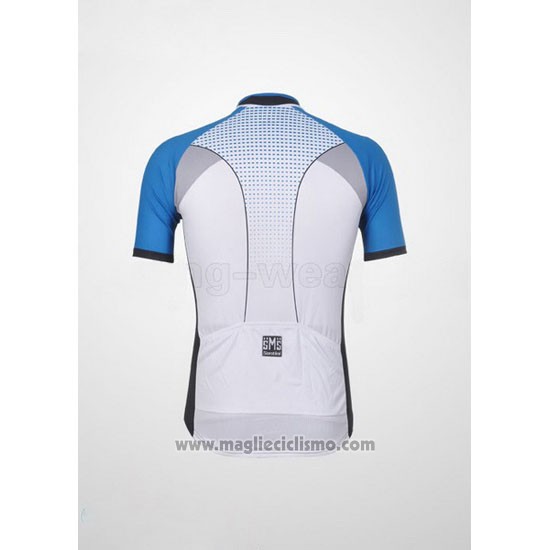 2011 Abbigliamento Ciclismo Santini Azzurro e Bianco Manica Corta e Salopette