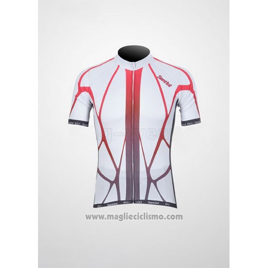 2011 Abbigliamento Ciclismo Santini Bianco Manica Corta e Salopette