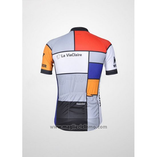 2011 Abbigliamento Ciclismo Santini Bianco e Grigio Manica Corta e Salopette