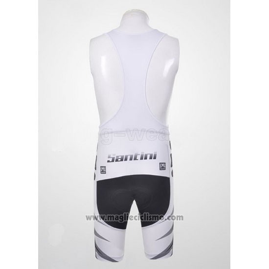 2011 Abbigliamento Ciclismo Santini Bianco e Nero Manica Corta e Salopette