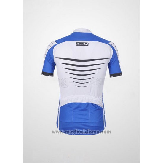 2011 Abbigliamento Ciclismo Santini Blu e Bianco Manica Corta e Salopette
