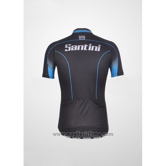 2011 Abbigliamento Ciclismo Santini Blu e Nero Manica Corta e Salopette