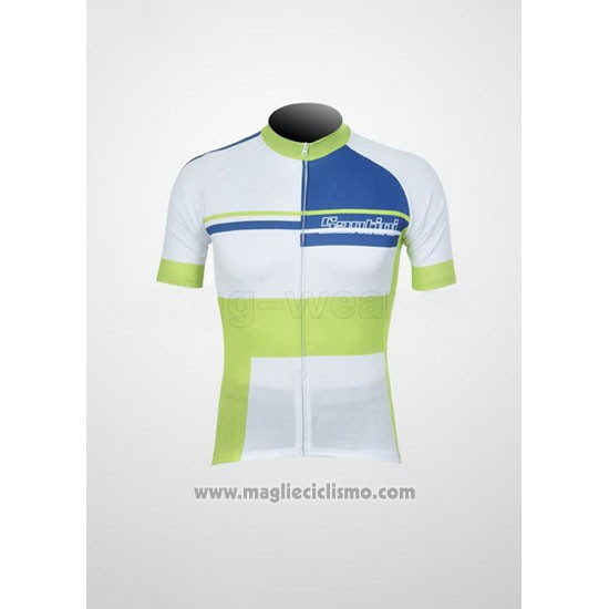 2011 Abbigliamento Ciclismo Santini Verde e Bianco Manica Corta e Salopette