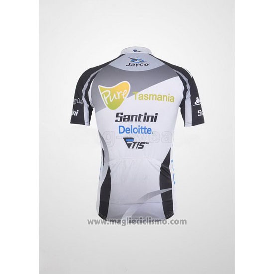 2012 Abbigliamento Ciclismo Santini Nero e Grigio Manica Corta e Salopette