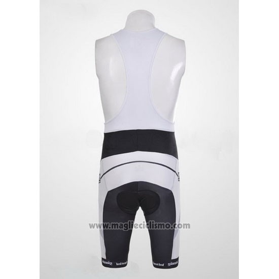 2012 Abbigliamento Ciclismo Santini Nero e Grigio Manica Corta e Salopette