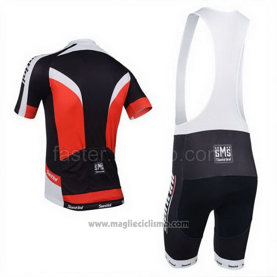 2013 Abbigliamento Ciclismo Santini Nero e Bianco Manica Corta e Salopette