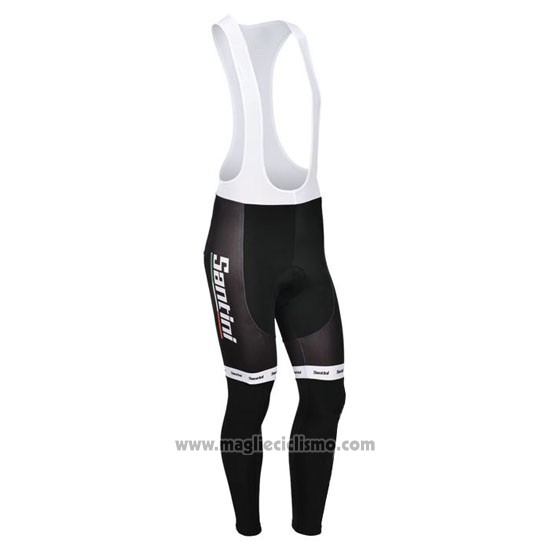 2013 Abbigliamento Ciclismo Santini Nero e Bianco Manica Lunga e Salopette