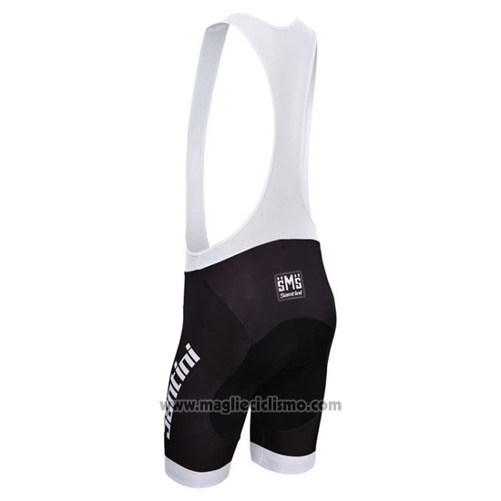 2014 Abbigliamento Ciclismo Santini Nero Manica Corta e Salopette