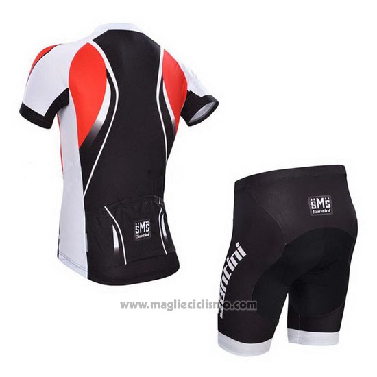 2014 Abbigliamento Ciclismo Santini Nero e Bianco Manica Corta e Salopette