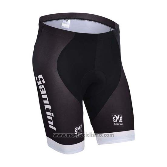 2014 Abbigliamento Ciclismo Santini Nero e Bianco Manica Corta e Salopette