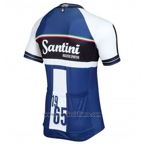2016 Abbigliamento Ciclismo Santini Bianco e Blu Manica Corta e Salopette