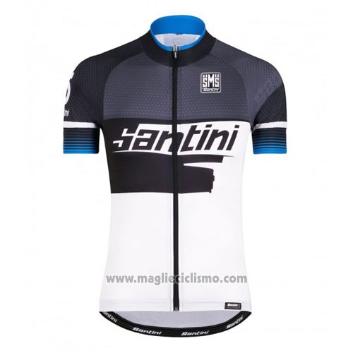 2016 Abbigliamento Ciclismo Santini Blu e Bianco Manica Corta e Salopette