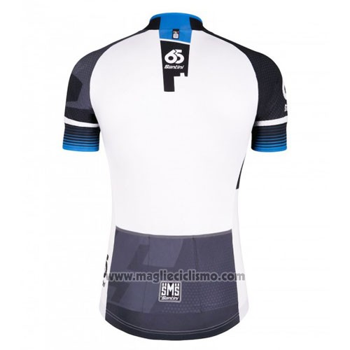 2016 Abbigliamento Ciclismo Santini Blu e Bianco Manica Corta e Salopette