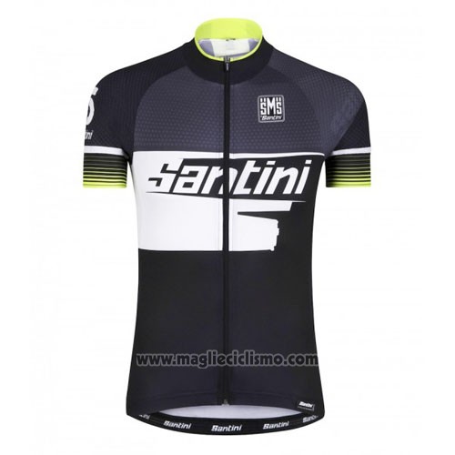 2016 Abbigliamento Ciclismo Santini Giallo e Nero Manica Corta e Salopette
