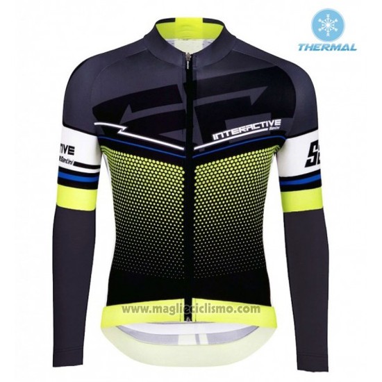 2016 Abbigliamento Ciclismo Santini Giallo e Nero Manica Lunga e Salopette