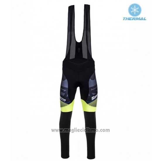 2016 Abbigliamento Ciclismo Santini Giallo e Nero Manica Lunga e Salopette