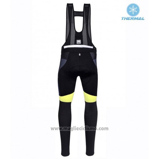 2016 Abbigliamento Ciclismo Santini Giallo e Nero Manica Lunga e Salopette