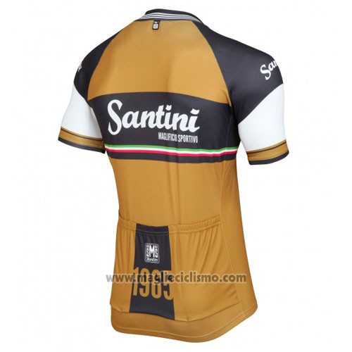 2016 Abbigliamento Ciclismo Santini Grigio e Giallo Manica Corta e Salopette