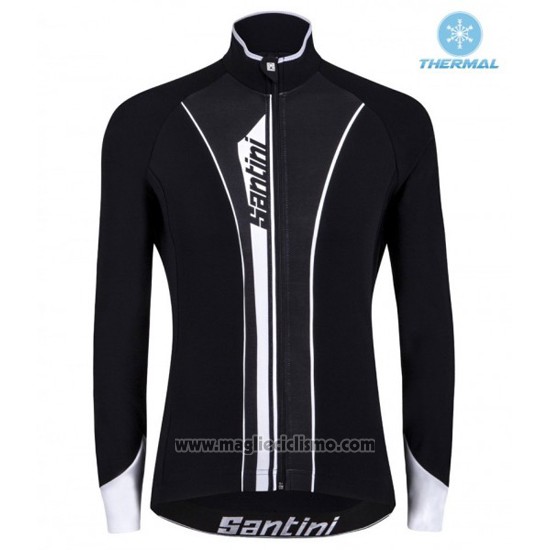 2016 Abbigliamento Ciclismo Santini Grigio e Nero Manica Lunga e Salopette
