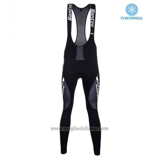 2016 Abbigliamento Ciclismo Santini Grigio e Nero Manica Lunga e Salopette