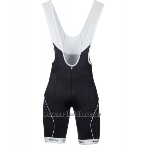 2016 Abbigliamento Ciclismo Santini Nero e Bianco Manica Corta e Salopette
