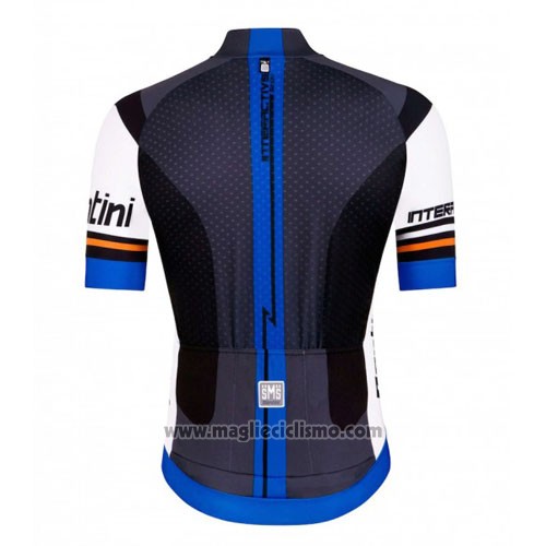 2016 Abbigliamento Ciclismo Santini Nero e Blu Manica Corta e Salopette