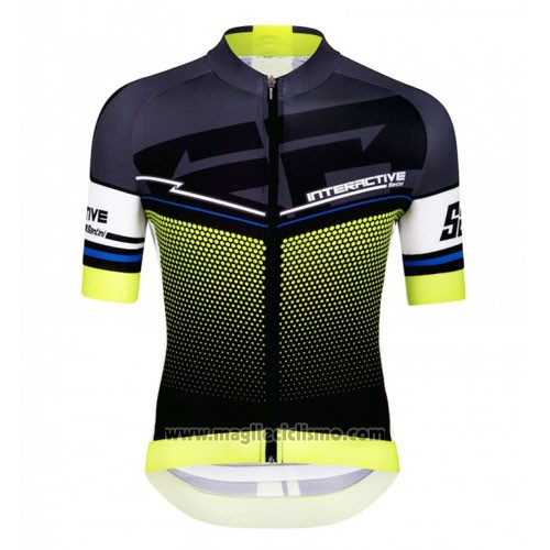 2016 Abbigliamento Ciclismo Santini Nero e Giallo Manica Corta e Salopette
