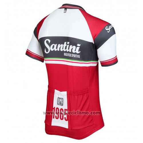 2016 Abbigliamento Ciclismo Santini Rosso e Bianco Manica Corta e Salopette