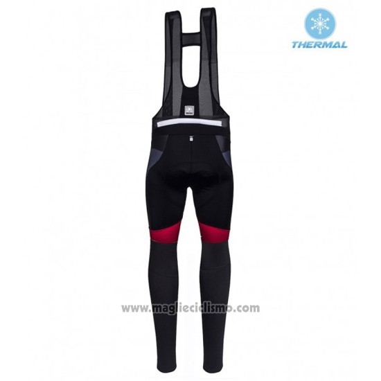 2016 Abbigliamento Ciclismo Santini Rosso e Grigio Manica Lunga e Salopette