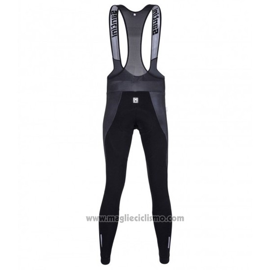 2016 Abbigliamento Ciclismo Santini Rosso e Nero Manica Lunga e Salopette