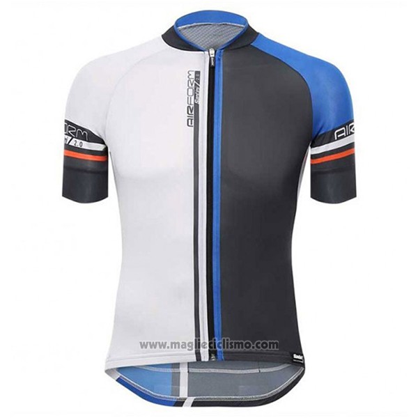 2017 Abbigliamento Ciclismo Santini Airform Blu e Nero Manica Corta e Salopette