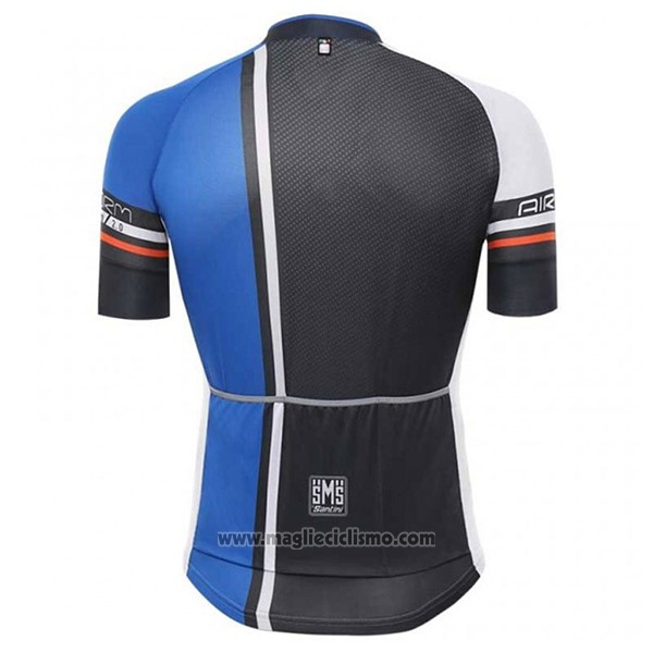 2017 Abbigliamento Ciclismo Santini Airform Blu e Nero Manica Corta e Salopette