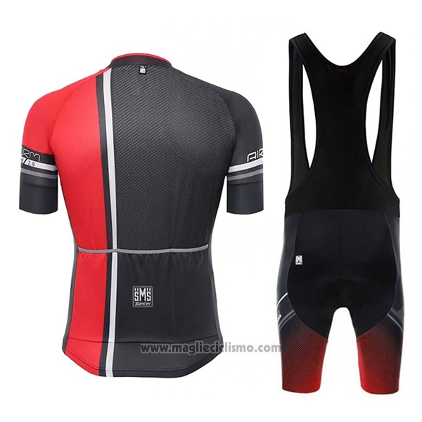 2017 Abbigliamento Ciclismo Santini Airform Rosso Manica Corta e Salopette