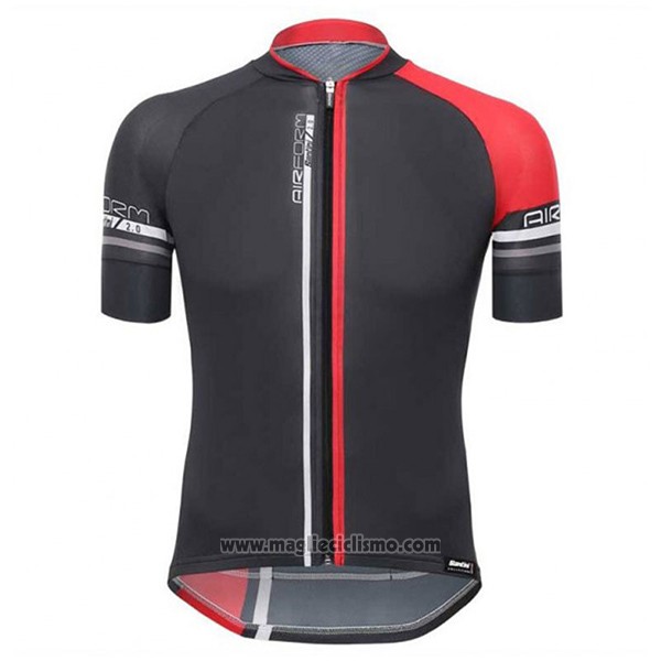 2017 Abbigliamento Ciclismo Santini Airform Rosso Manica Corta e Salopette