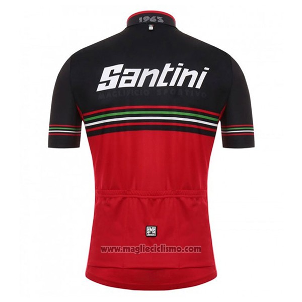 2017 Abbigliamento Ciclismo Santini Beat Rosso e Nero Manica Corta e Salopette