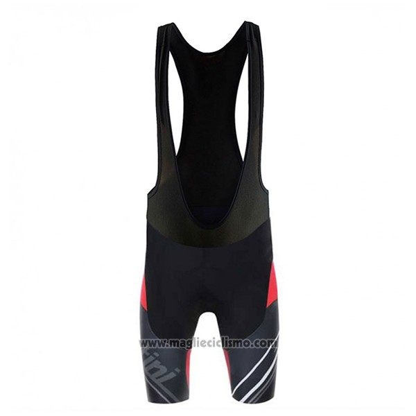 2017 Abbigliamento Ciclismo Santini Beat Rosso e Nero Manica Corta e Salopette