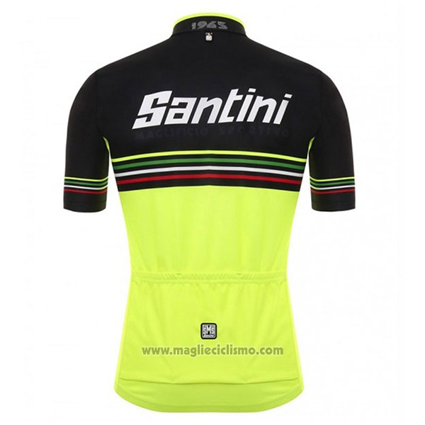 2017 Abbigliamento Ciclismo Santini Beat Verde e Nero Manica Corta e Salopette